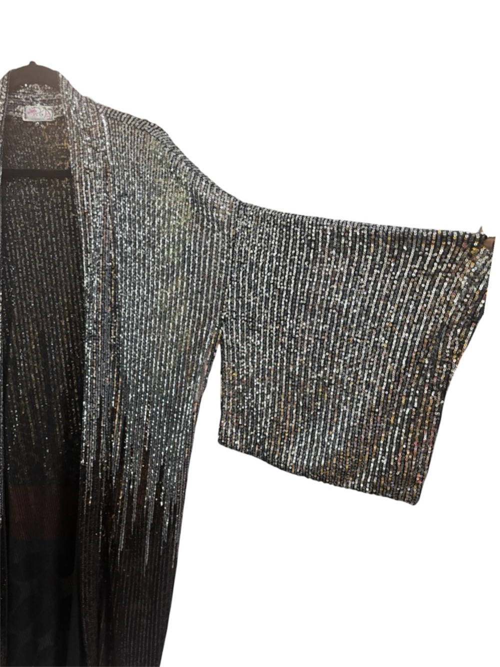 FREE PEOPLE  "Party On" Sequin Kimono Jacket Duster. - Picture 5 of 7